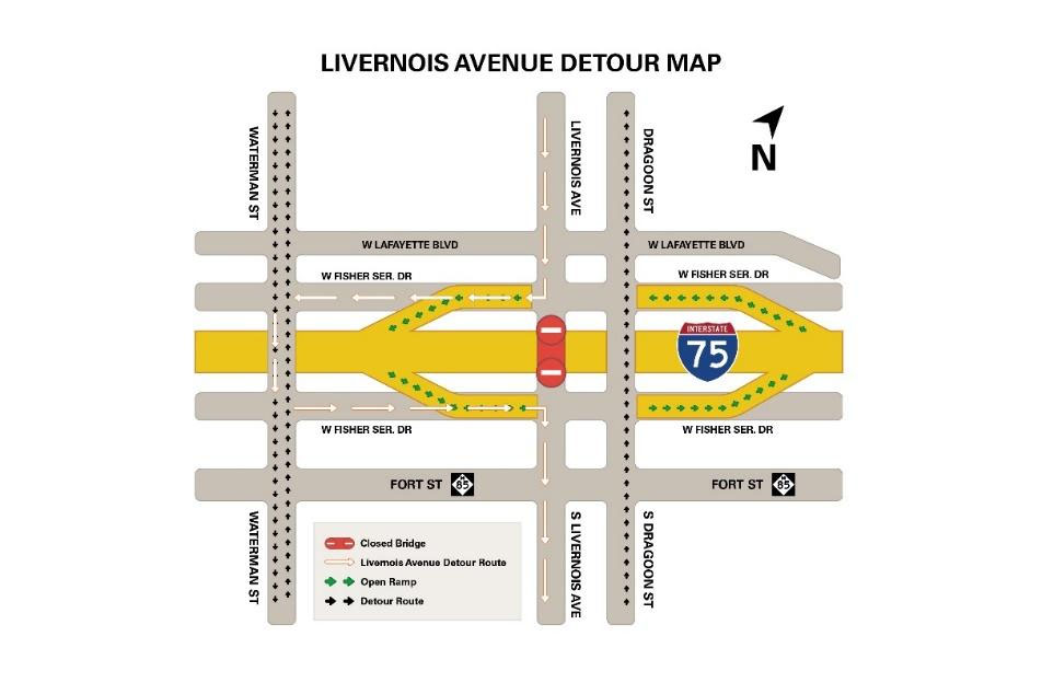 Livernois Detour Map