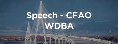 Speech - CFAO, WDBA