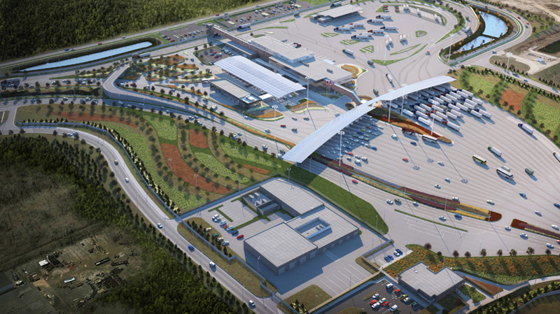 Rendering of the Canadian Port of Entry during the day