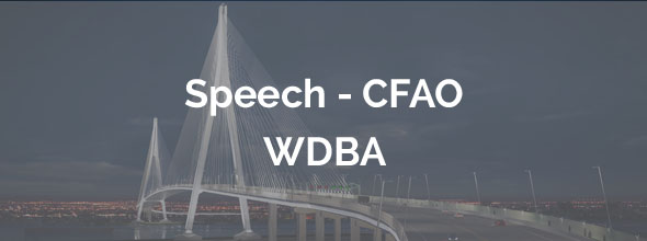 Speech - CFAO, WDBA